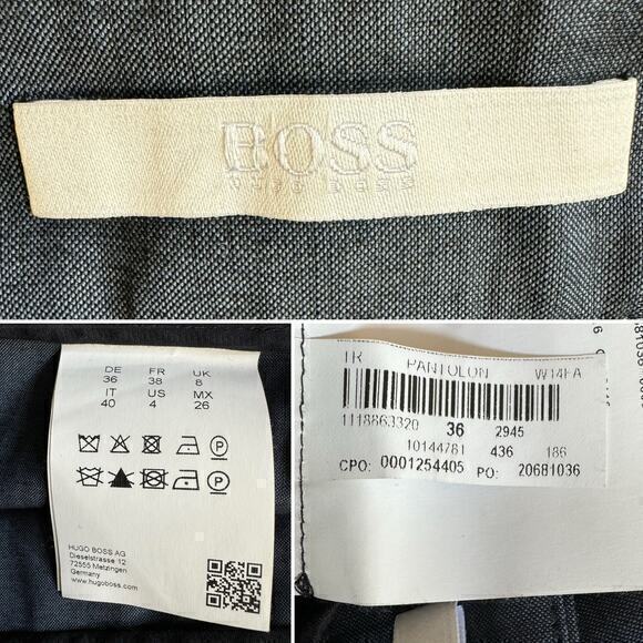 Boss Wool Blend Trousers in Blue Size‎ 4 - Picture 6 of 6